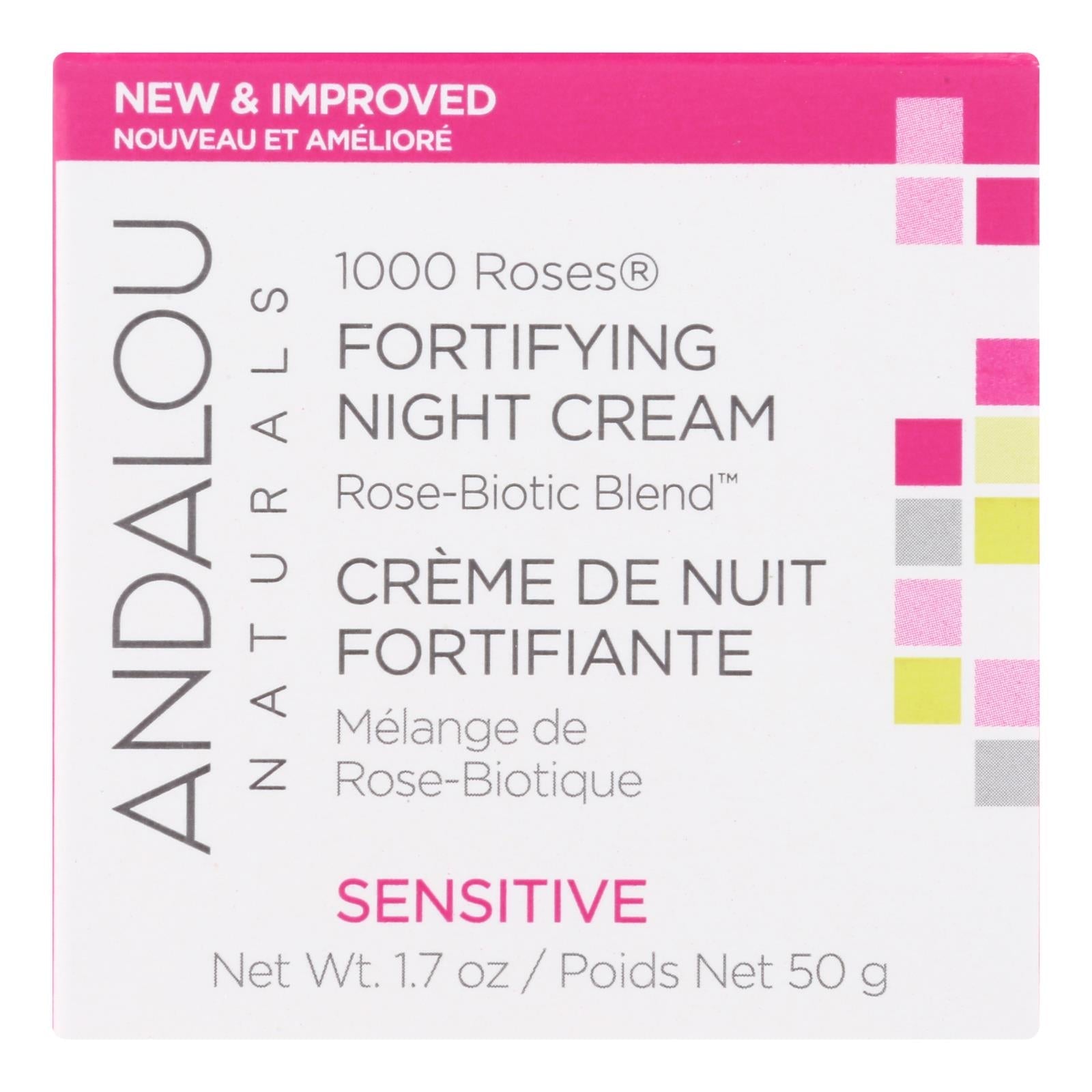 Andalou Naturals - Face Cream Night Fortifying - 1 Each - 1.7 Ounces - Maras Green