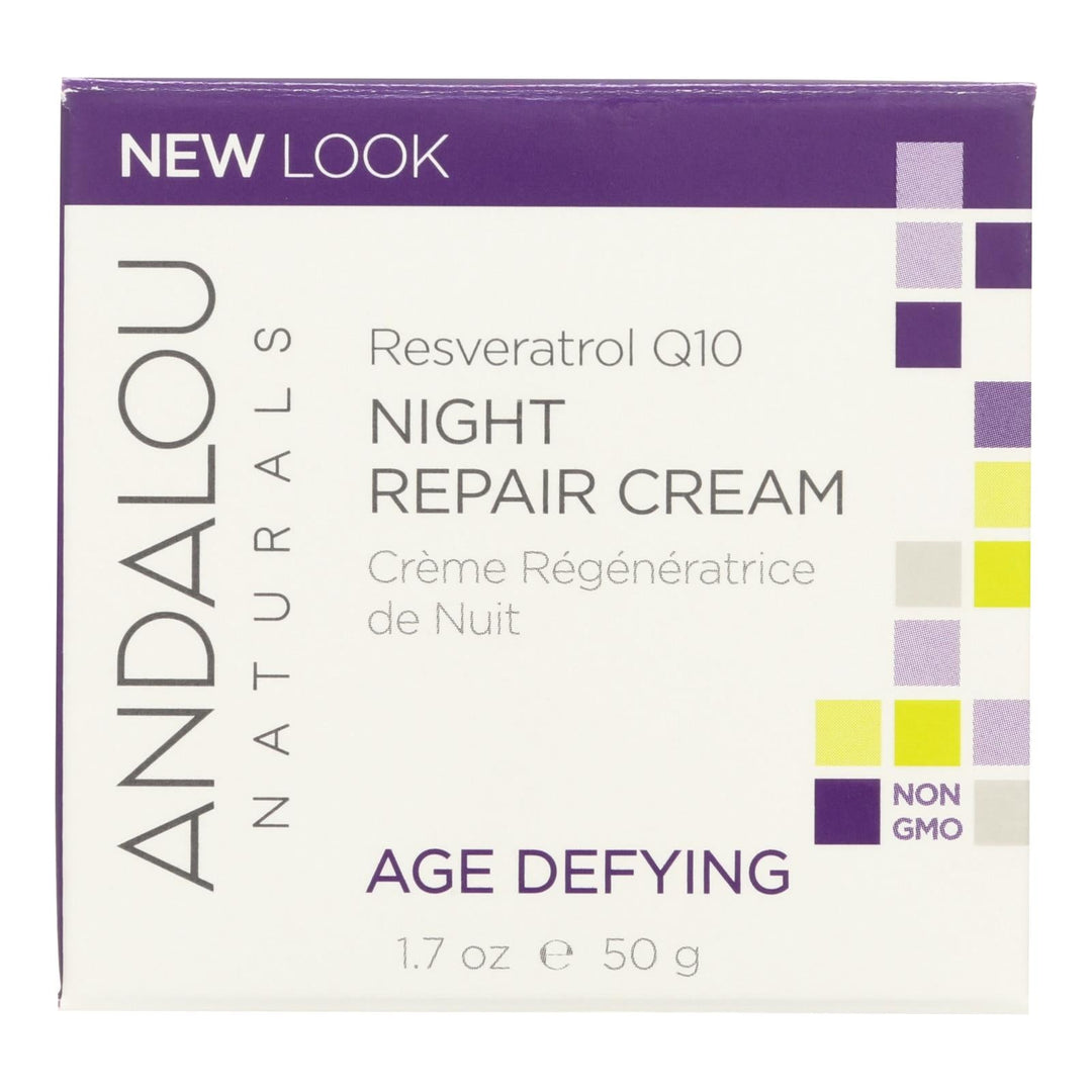 Andalou Naturals Resveratrol Q10 Night Repair Cream - 1.7 Fl Oz - Maras Green