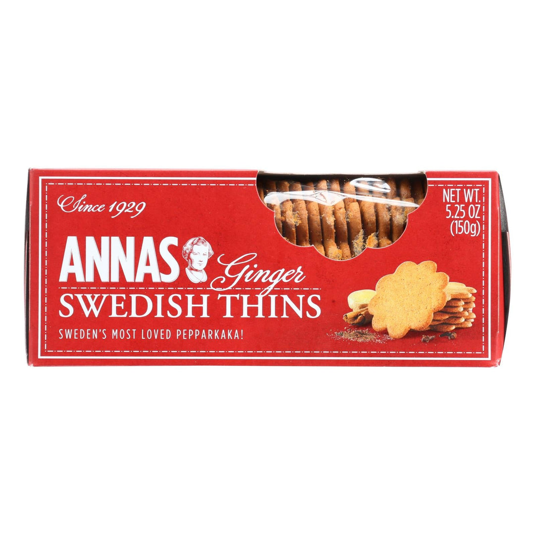 Annas Ginger Thins - Original - Case Of 12 - 5.25 Oz. - Maras Green