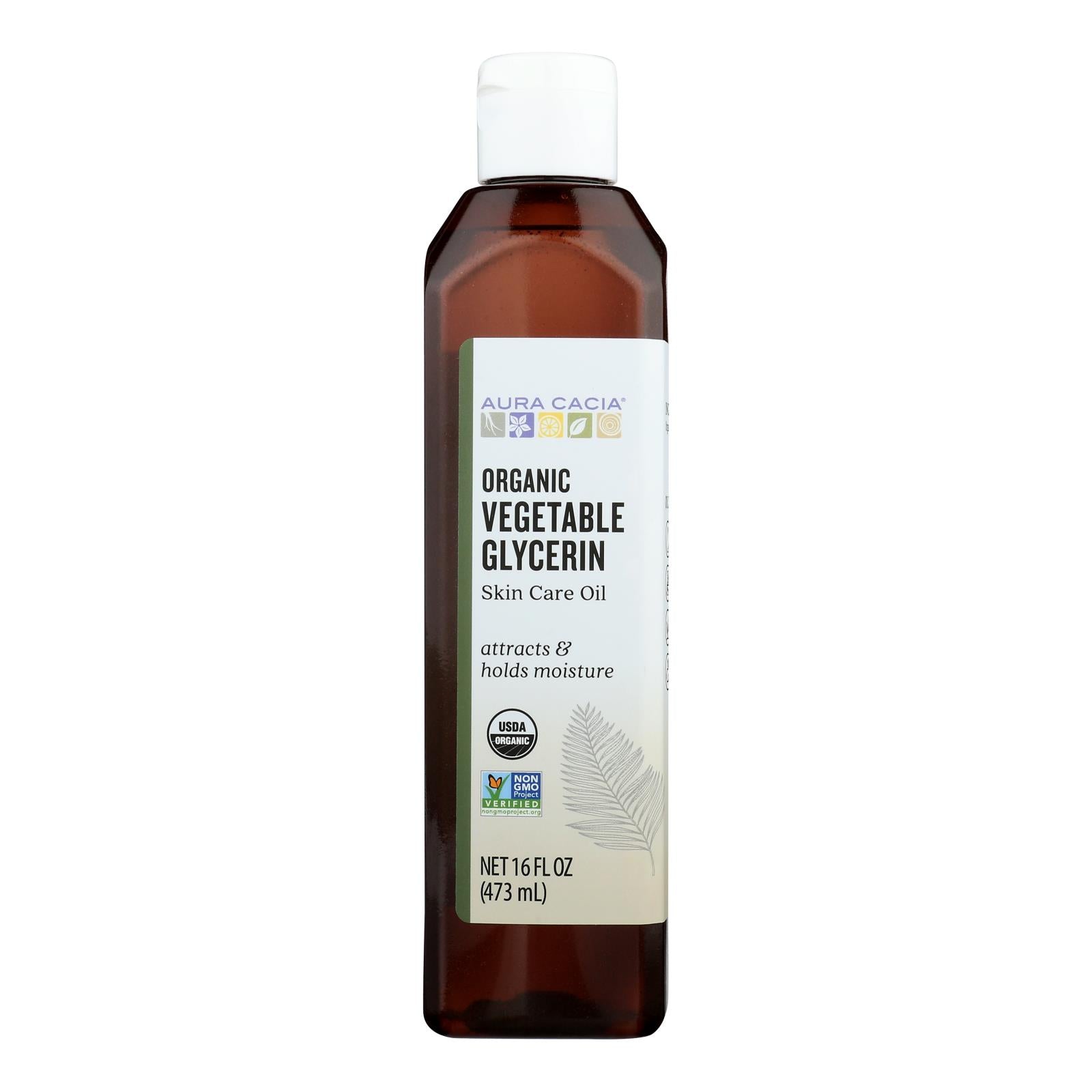 Aura Cacia - Skin Care Oil - Organic Vegetable Glycerin Oil - 16 Fl Oz - Maras Green