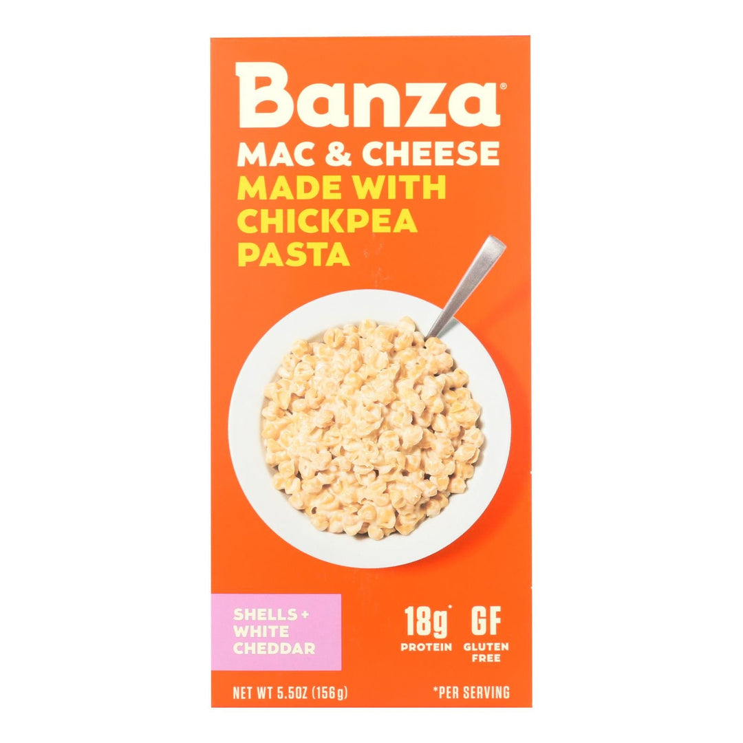 Banza - Chckpea Psta Wht Ched Shl - Case Of 6 - 5.5 Oz - Maras Green