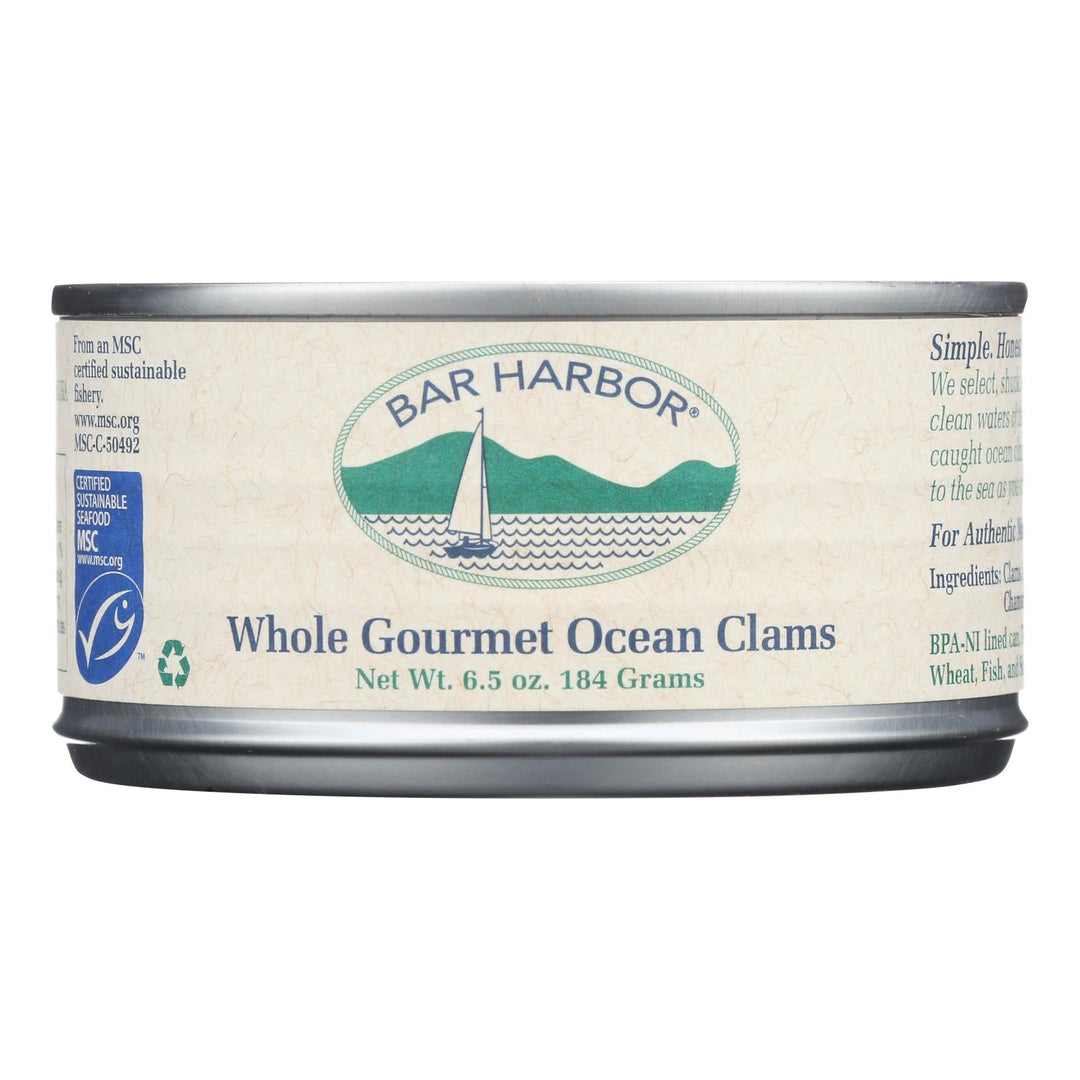 Bar Harbor - Clams Whole Gourmet Ocean - Case Of 12 - 6.5 Oz - Maras Green