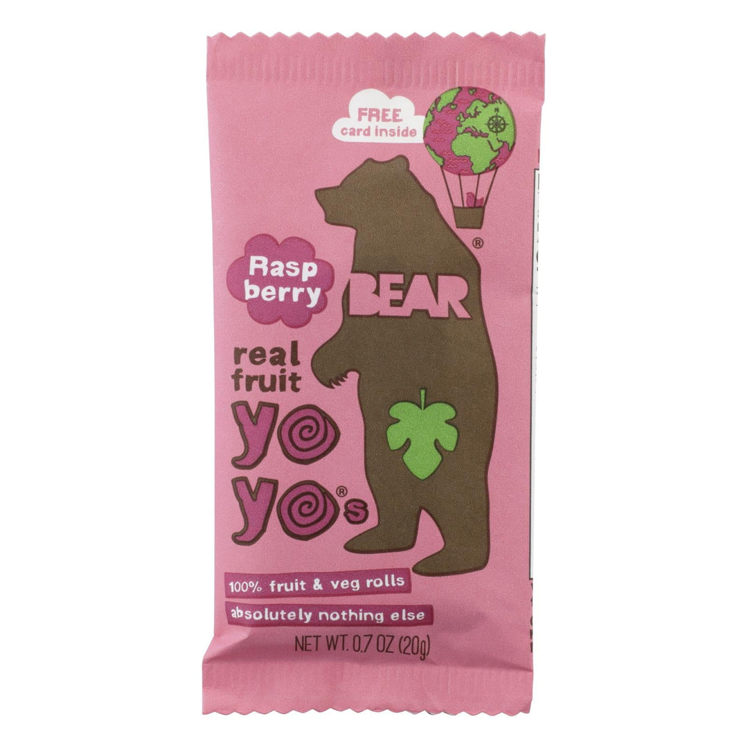Bear Real Fruit Yoyo Snack - Raspberry - Case Of 6 - 3.5 Oz. - Maras Green