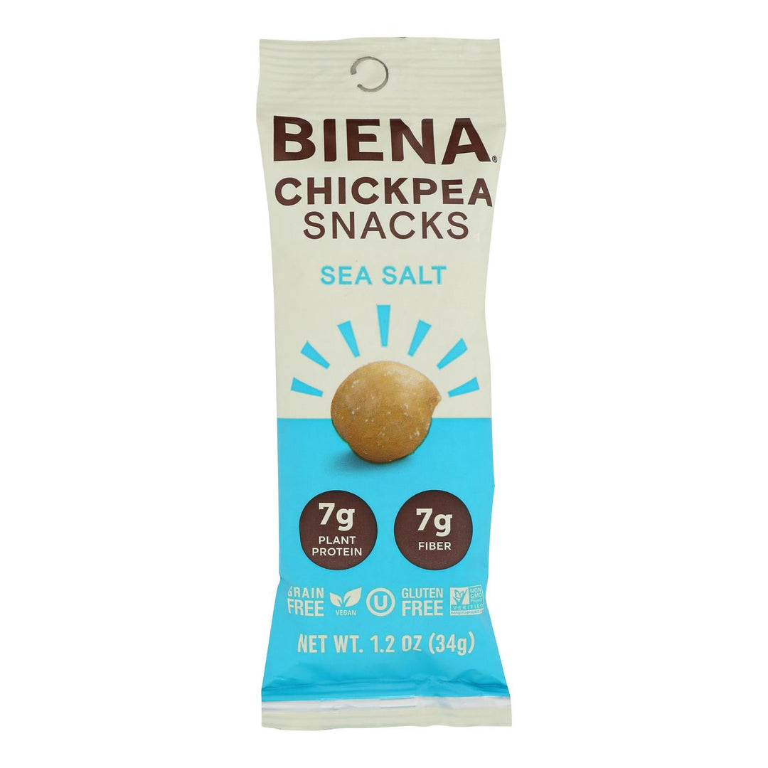 Biena Chickpea Snacks - Sea Salt - Case Of 10 - 1.2 Oz. - Maras Green