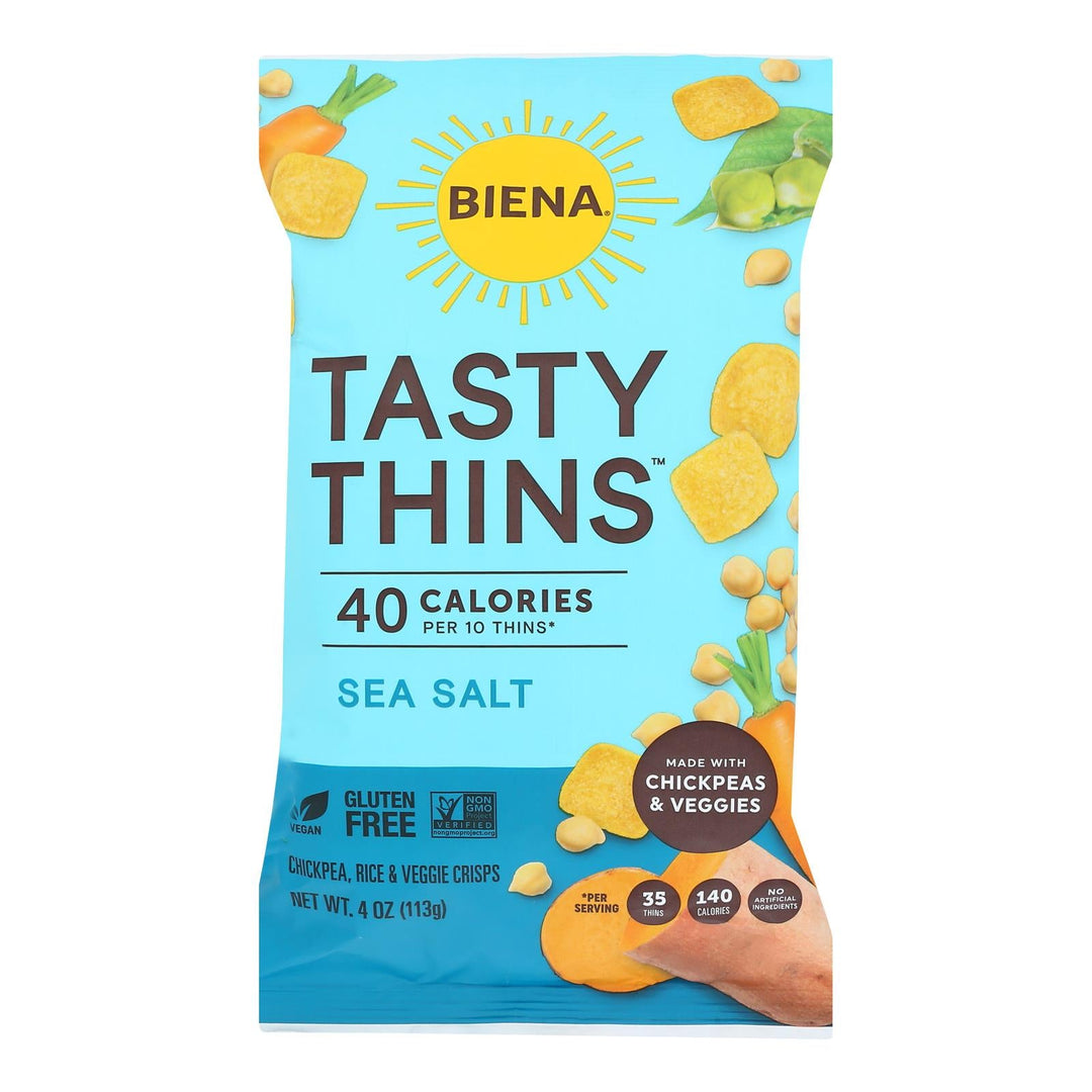 Biena Llc - Tasty Thins Sea Salt - Case Of 12 - 4 Oz - Maras Green