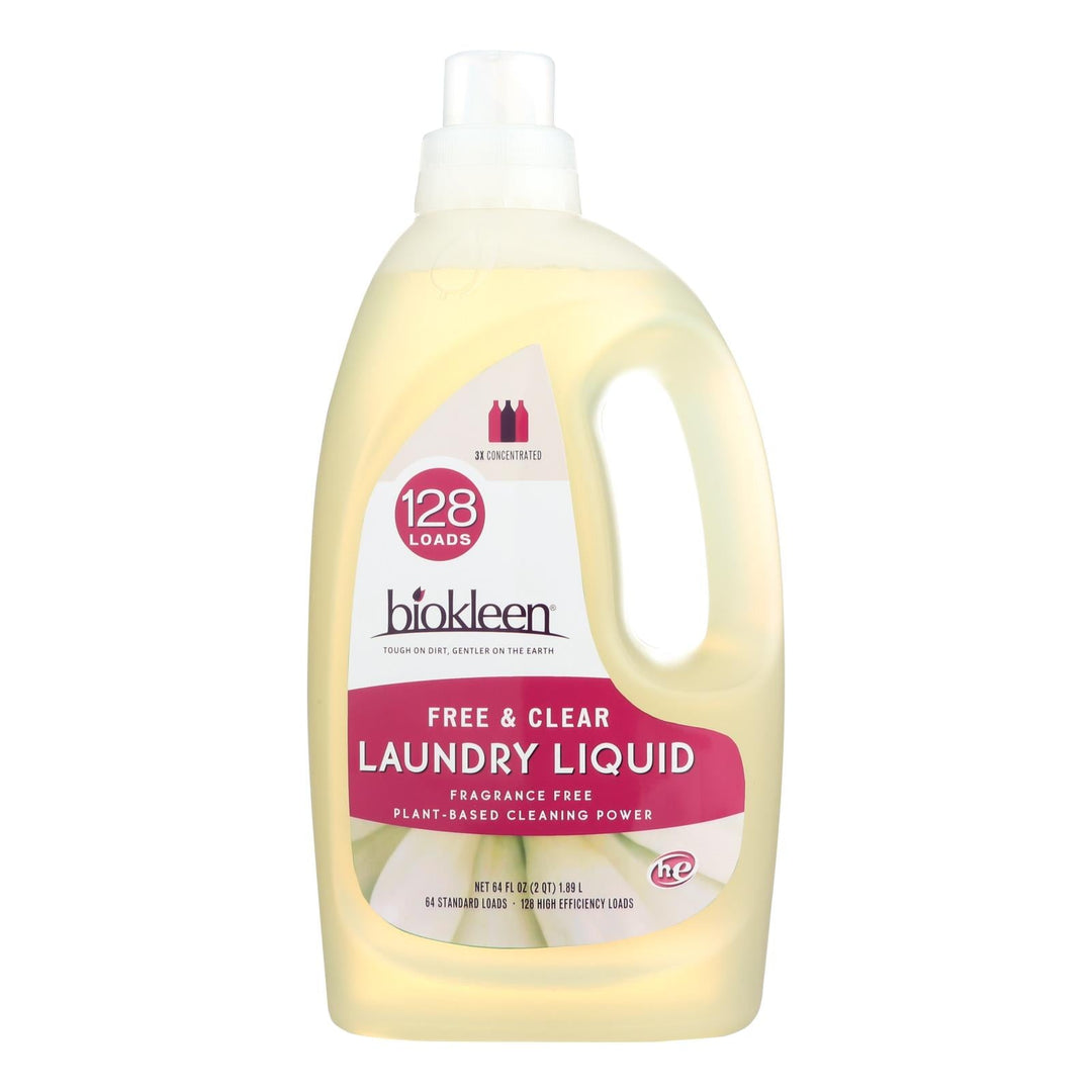 Biokleen Laundry Liquid - Free And Clear - 64 Oz - Maras Green
