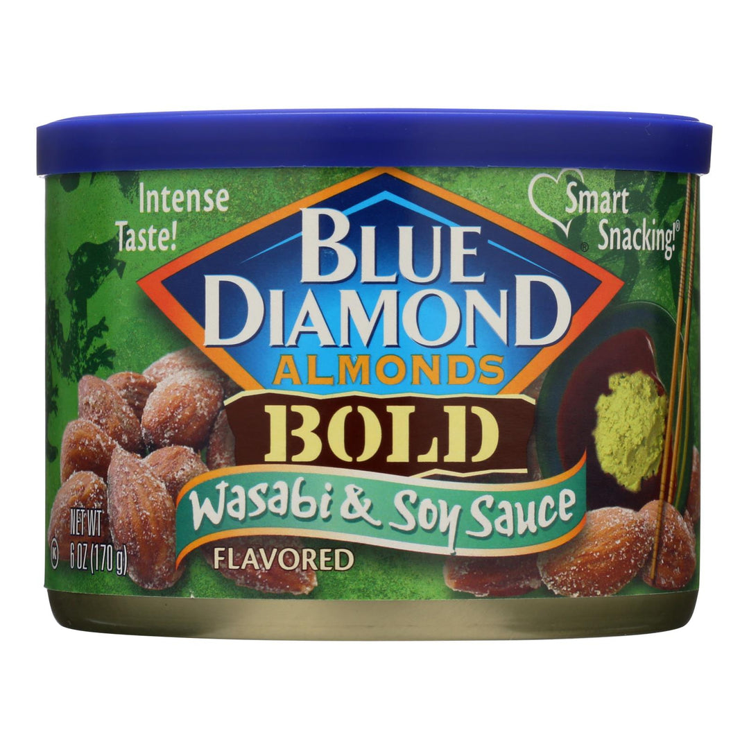 Blue Diamond Bold Wasabi & Soy Almonds - Case Of 12 - 6 Oz - Maras Green