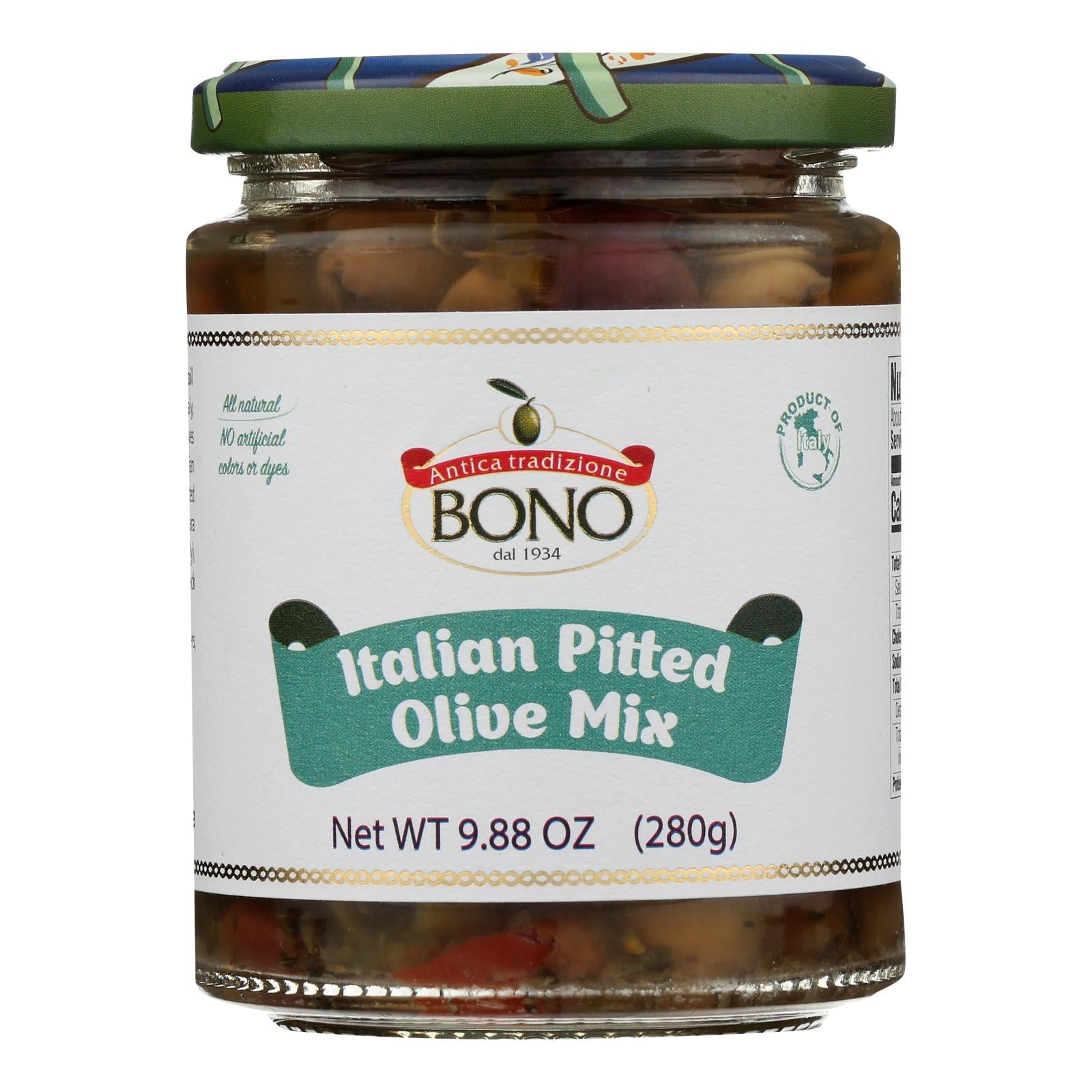 Bono - Olive Mix Italian Pitted - Case Of 6 - 9.88 Oz - Maras Green