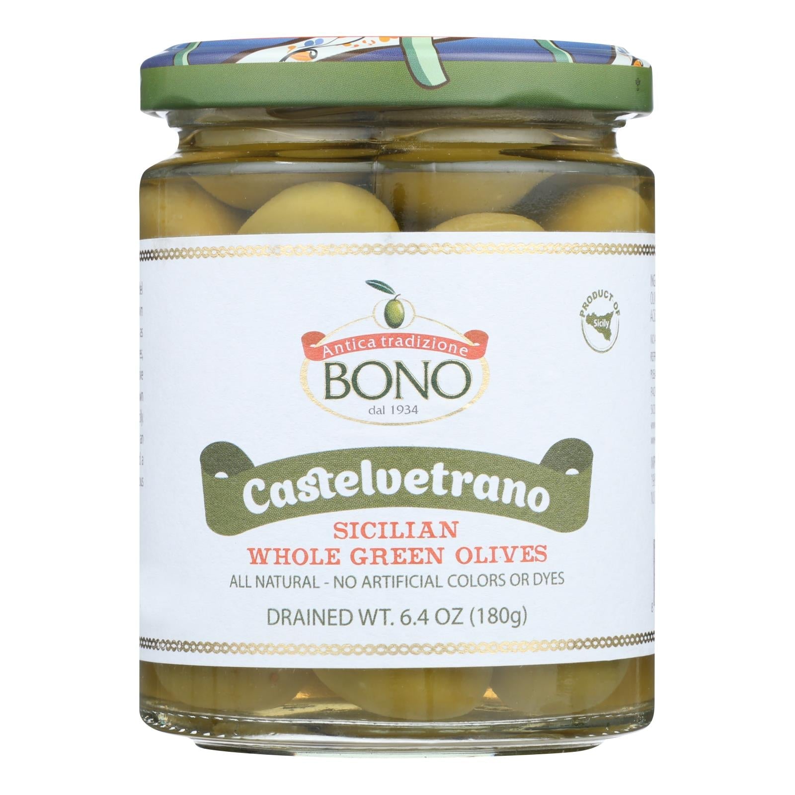 Bono - Olives Whole Green - Case Of 6 - 6.4 Oz - Maras Green
