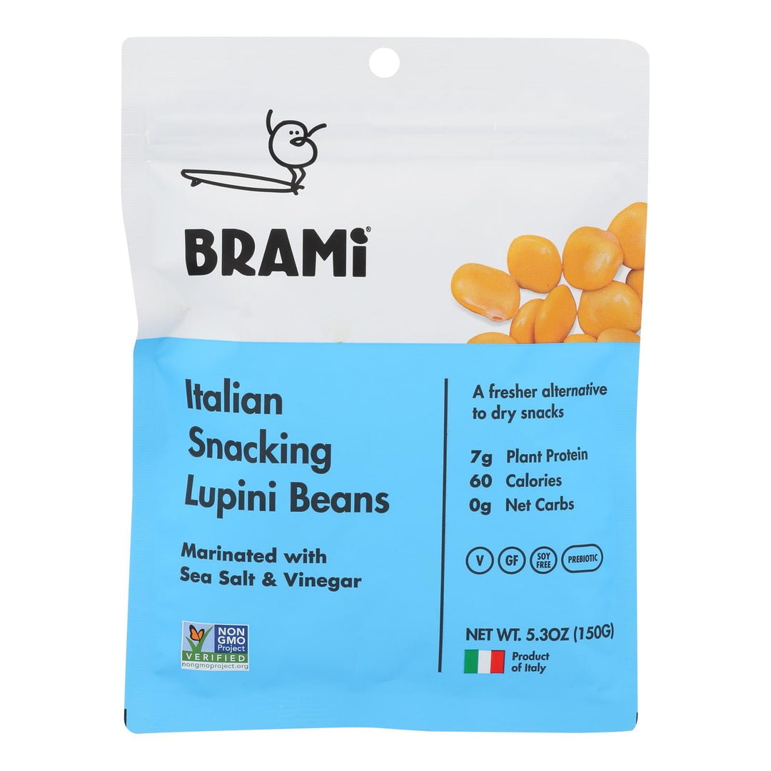 Brami Lupini Snack - Sea Salt - Case Of 8 - 5.3 Oz. - Maras Green