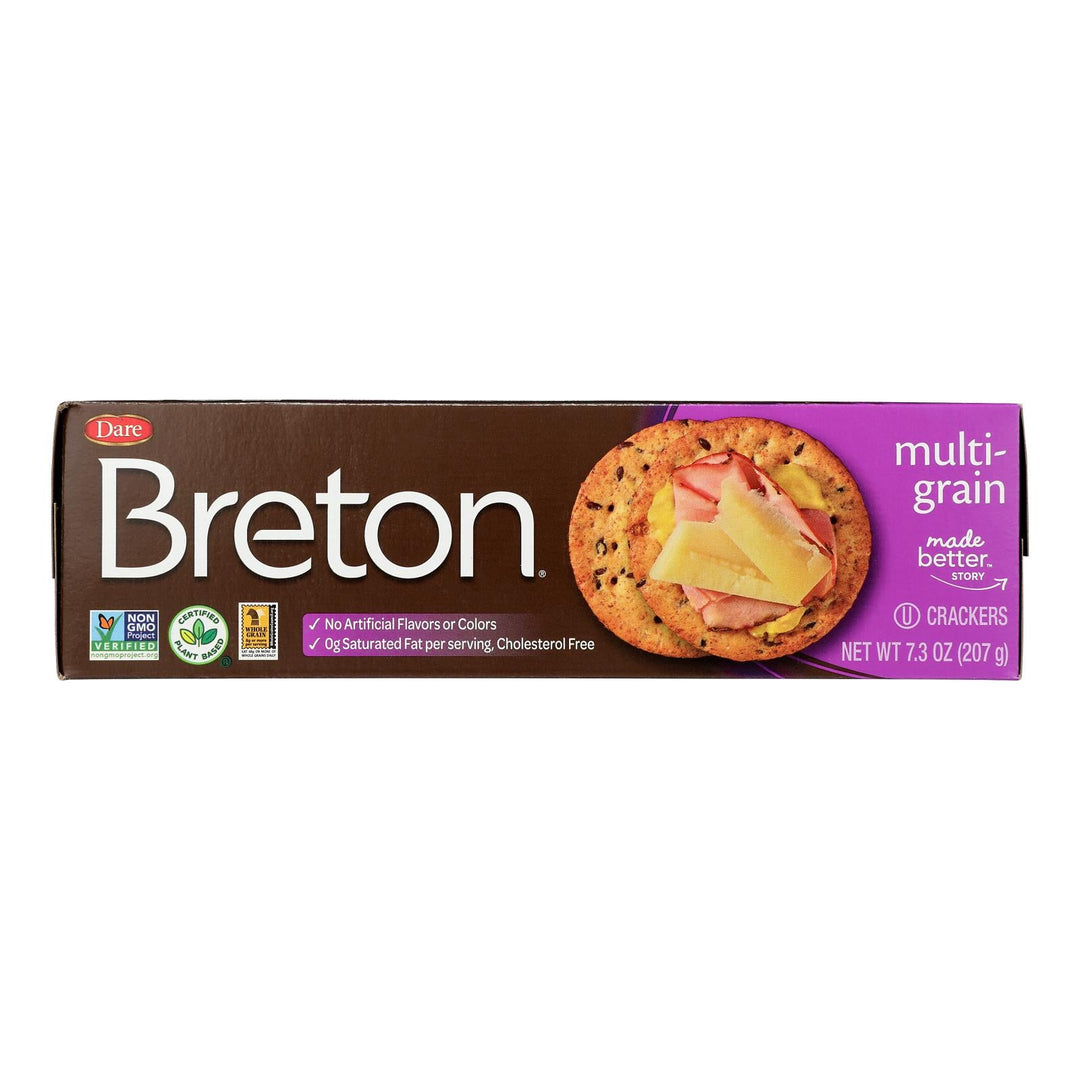 Breton/dare - Crackers Multigrain - Case Of 12 - 7.3 Oz - Maras Green