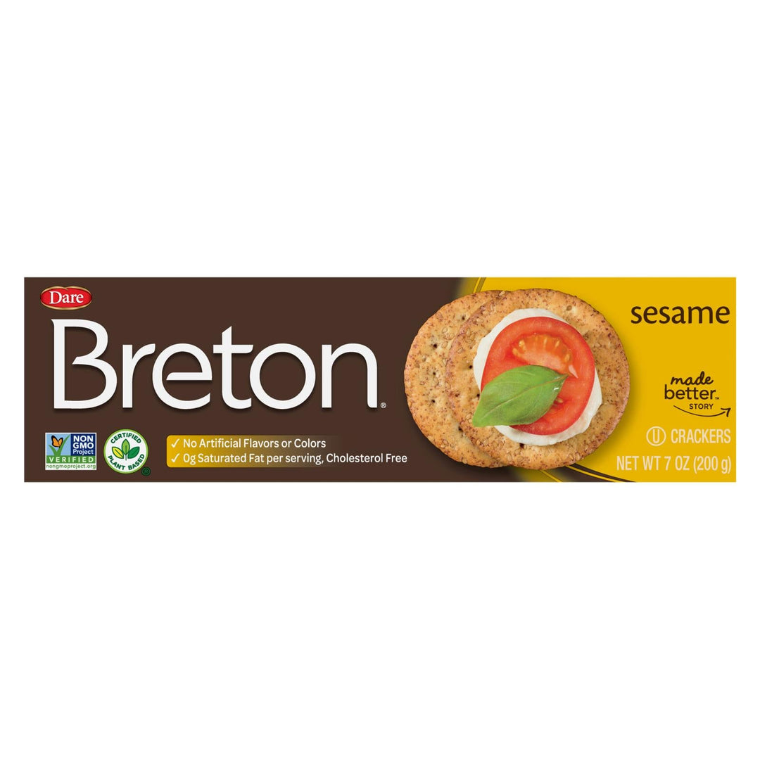 Breton/dare - Crackers Sesame - Case Of 12 - 7 Oz - Maras Green