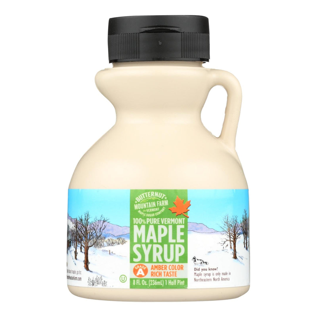 Butternut Mountain Farm - Maple Syrup - Amber Grade A - Case Of 24 - 8 Fl Oz. - Maras Green