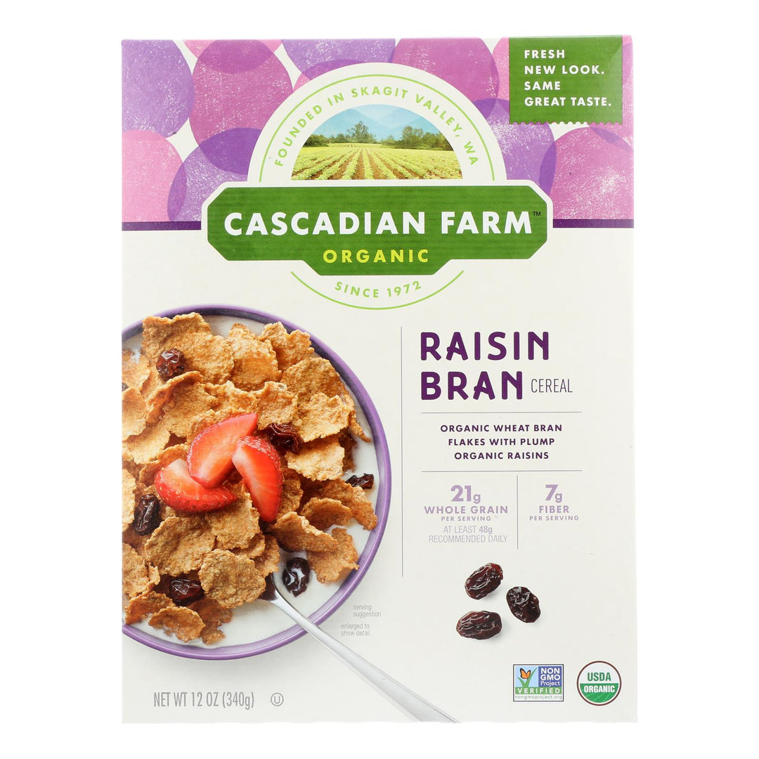 Cascadian Farm Organic Cereal - Raisin Bran - Case Of 10 - 12 Oz - Maras Green