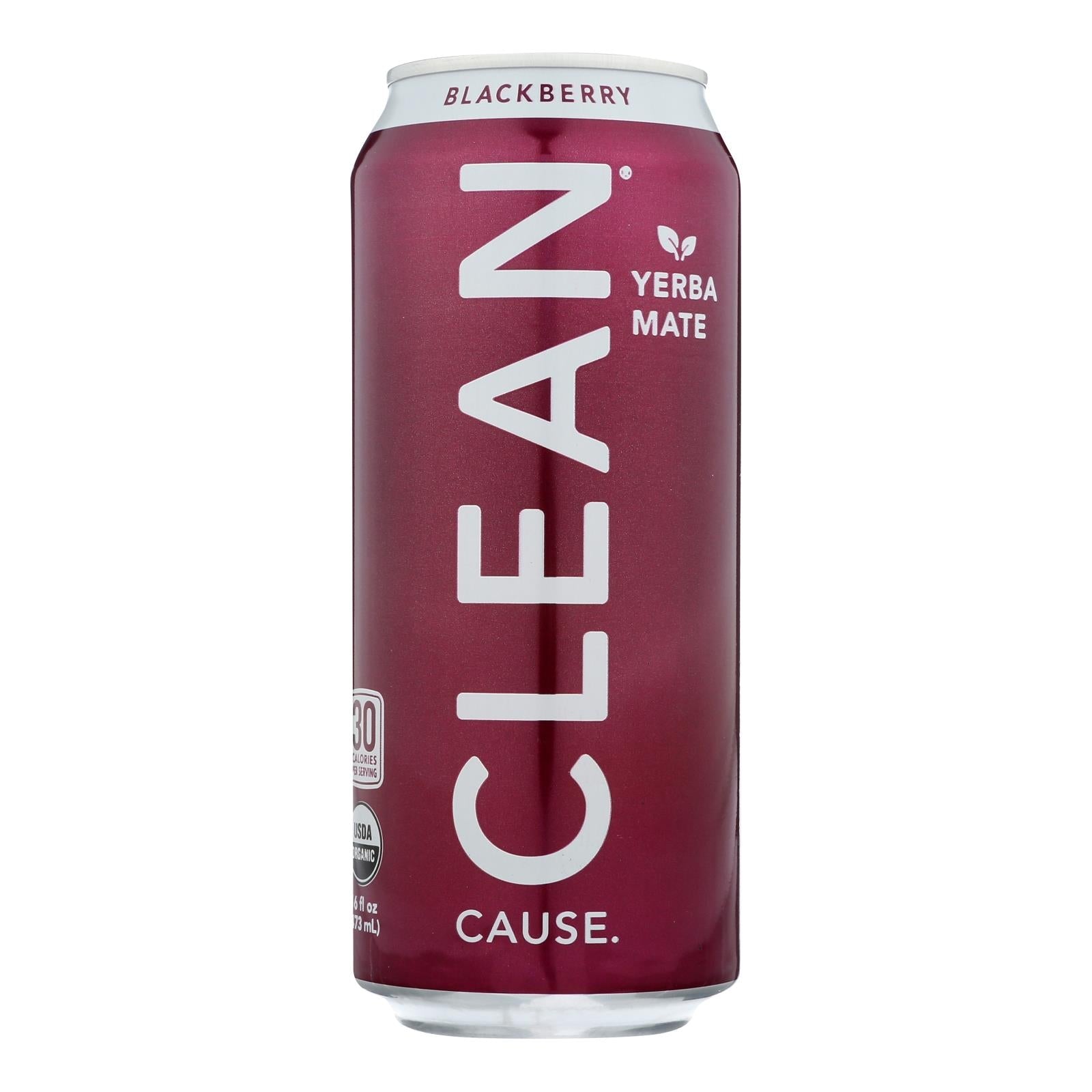 Clean Cause - Yrba Mte Blackbry Cln - Case Of 12 - 16 Fz - Maras Green
