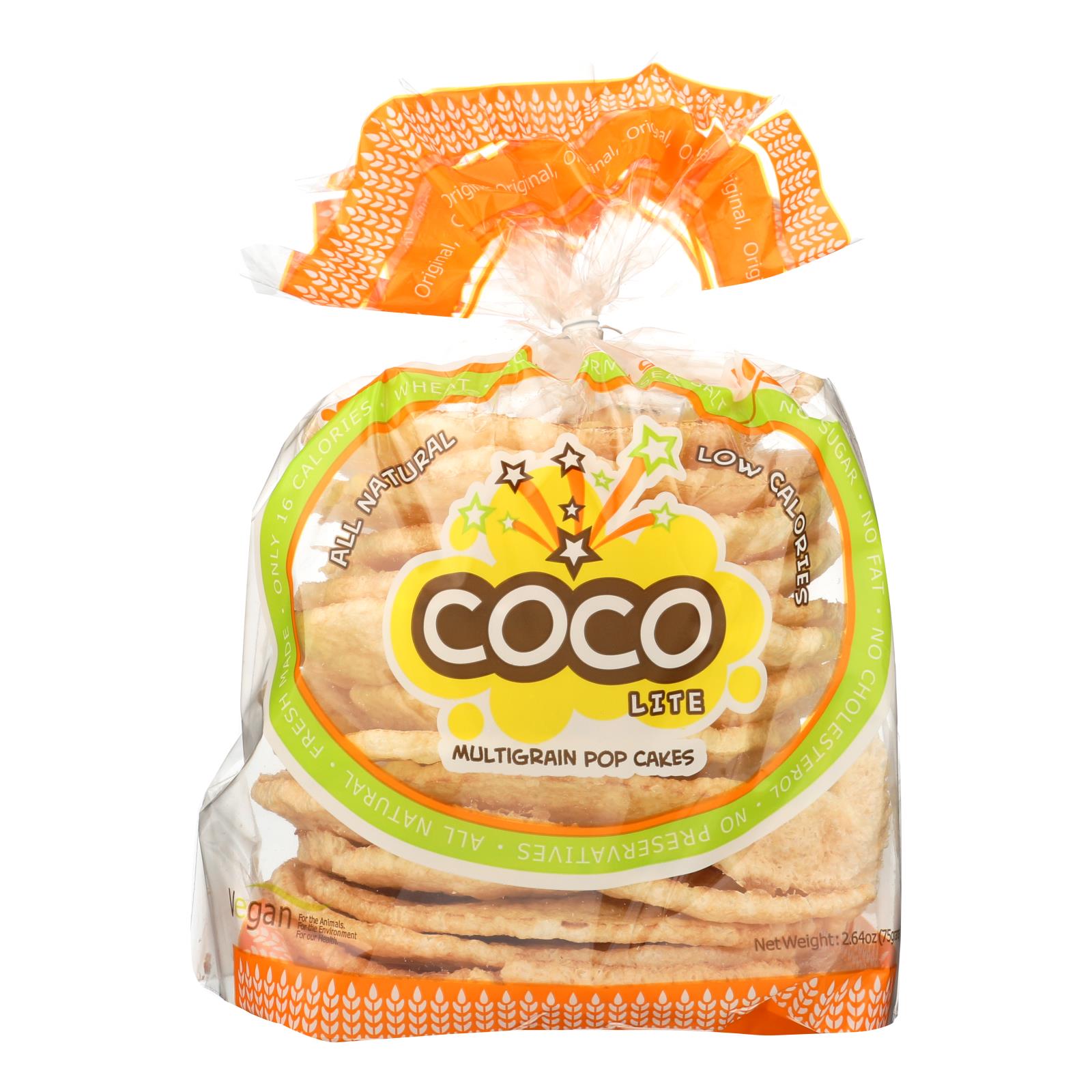 Coco Lite Multigrain Pop Cakes Pop Cakes - Original - Case Of 12 - 2.64 Oz - Maras Green