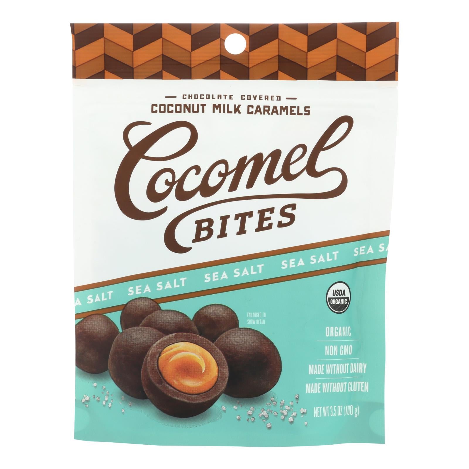 Cocomel - Carmel Bite - Organic - Sea Salt - Case Of 6 - 3.5 Oz - Maras Green