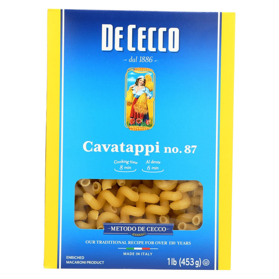 De Cecco Pasta - Pasta - Cavatappi - Case Of 12 - 16 Oz - Maras Green