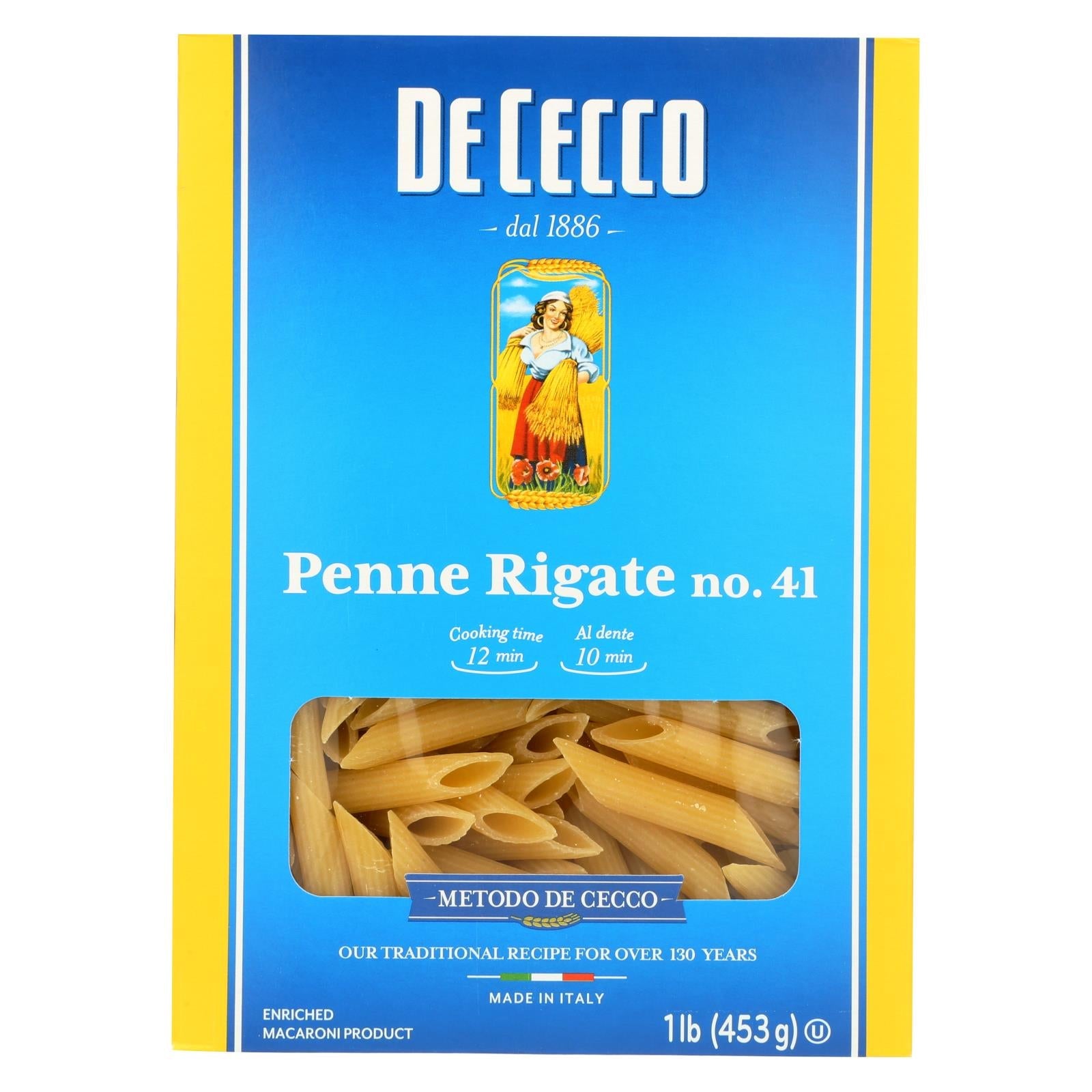 De Cecco Pasta - Pasta - Penne Rigate - Case Of 12 - 16 Oz - Maras Green