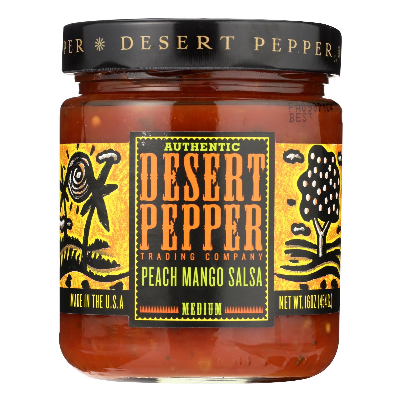 Desert Pepper Trading - Medium Hot Peach Mango Salsa - Case Of 6 - 16 Oz. - Maras Green