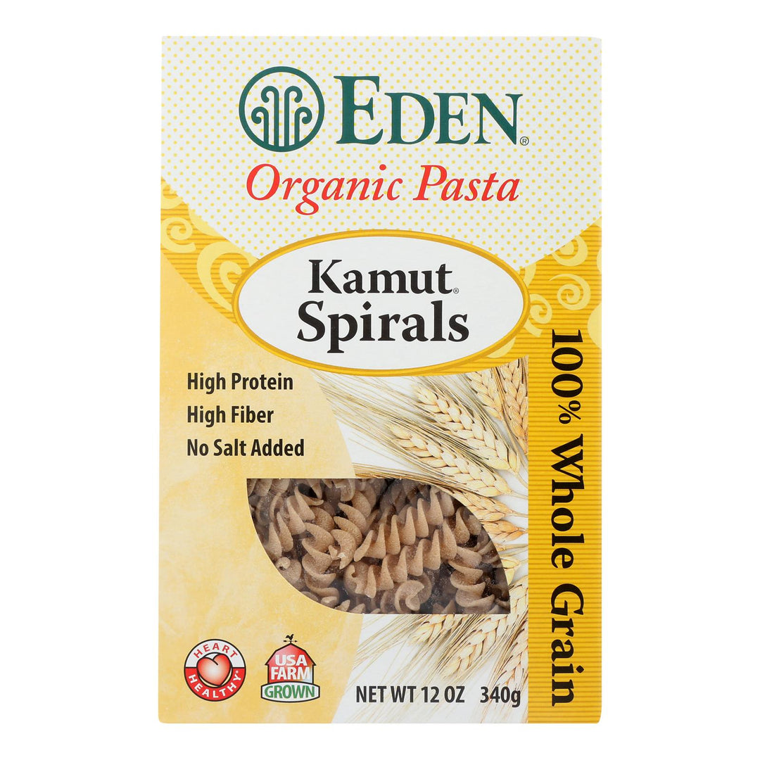 Eden Foods Organic Whole Kamut Spirals - Case Of 6 - 12 Oz. - Maras Green