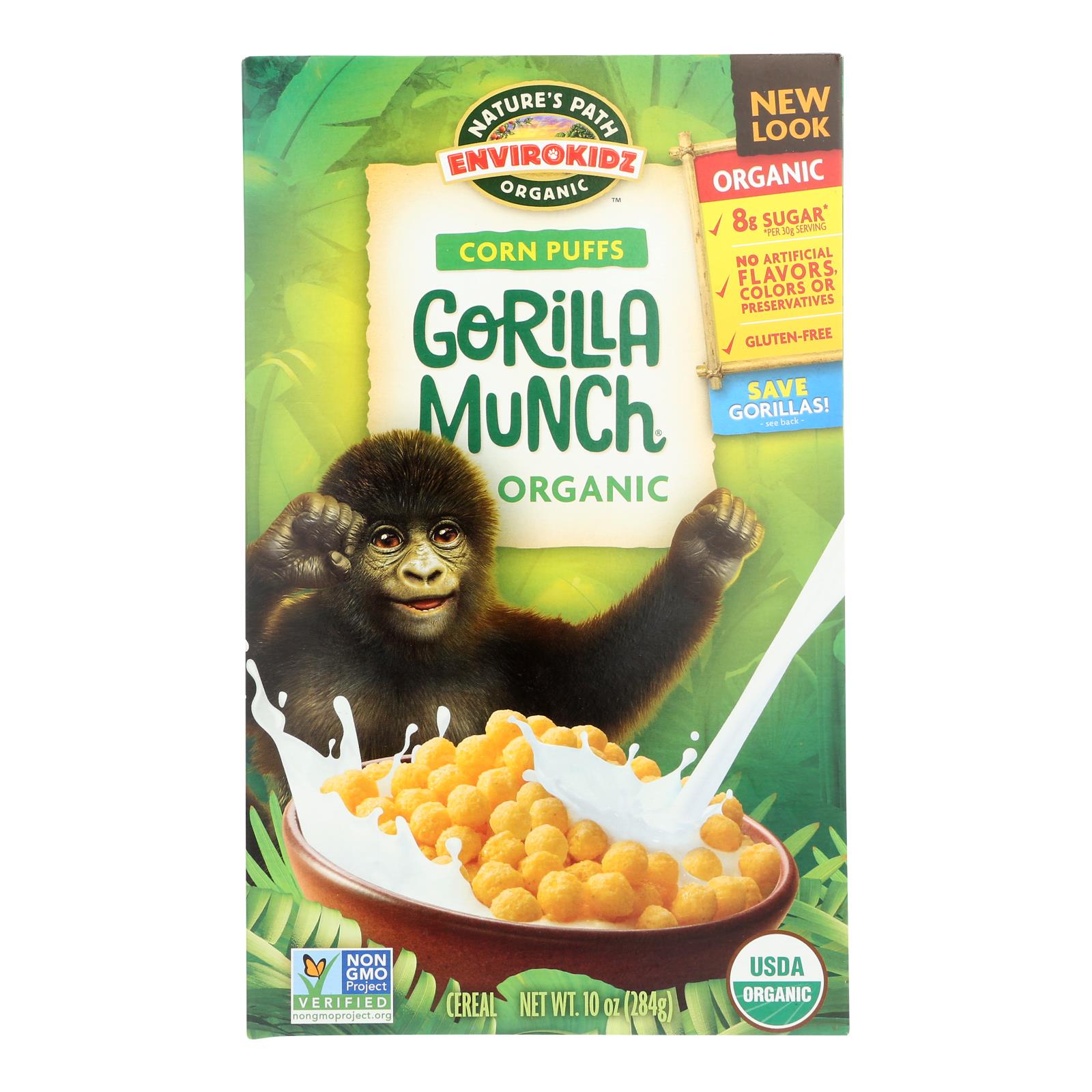 Envirokidz - Organic Corn Puff - Gorilla Munch - Case Of 12 - 10 Oz. - Maras Green