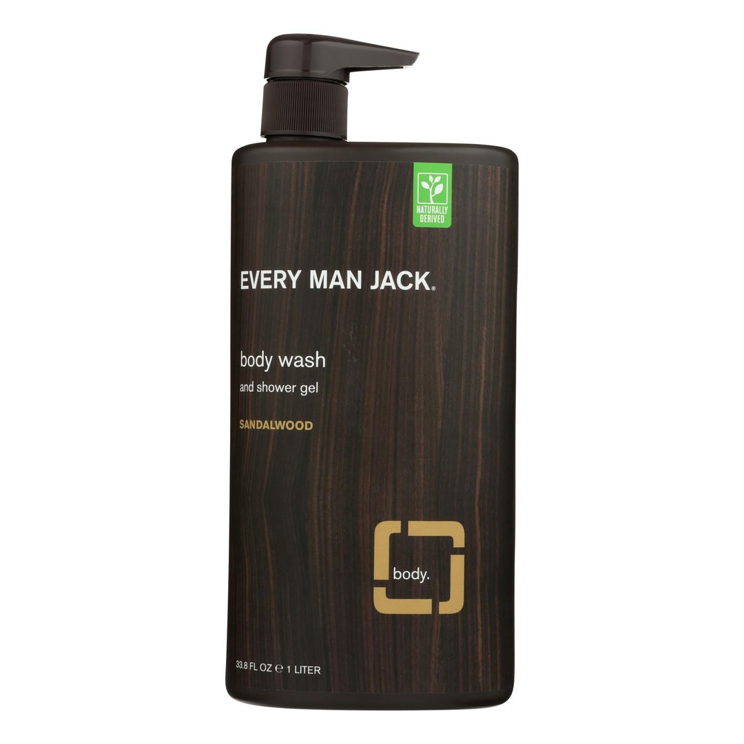 Every Man Jack Body Wash Sandalwood Body Wash - Case Of 33.8 - 33.8 Fl Oz. - Maras Green