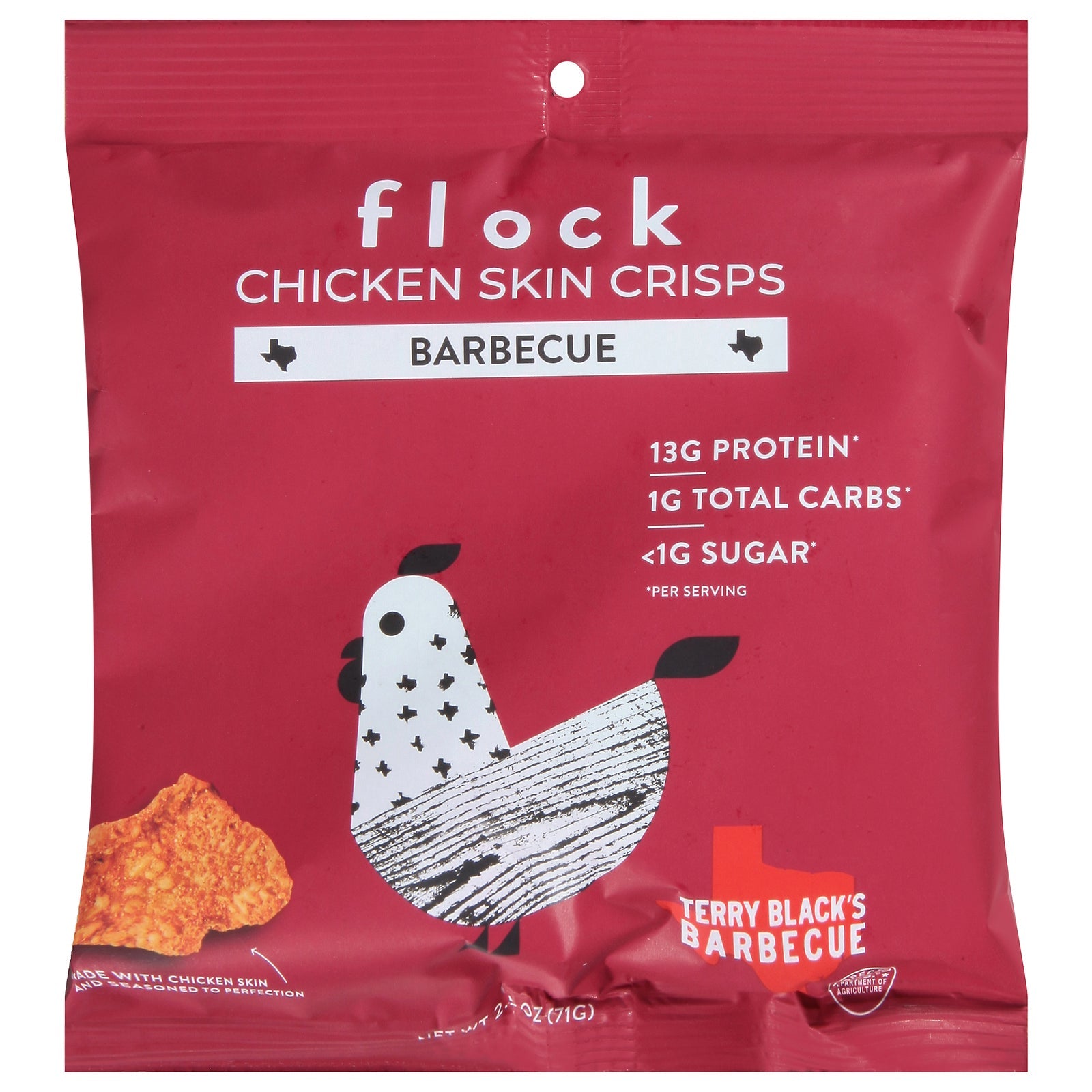 Flock - Chip Chicken Skin Bbq - Case Of 8 - 2.5 Oz - Maras Green