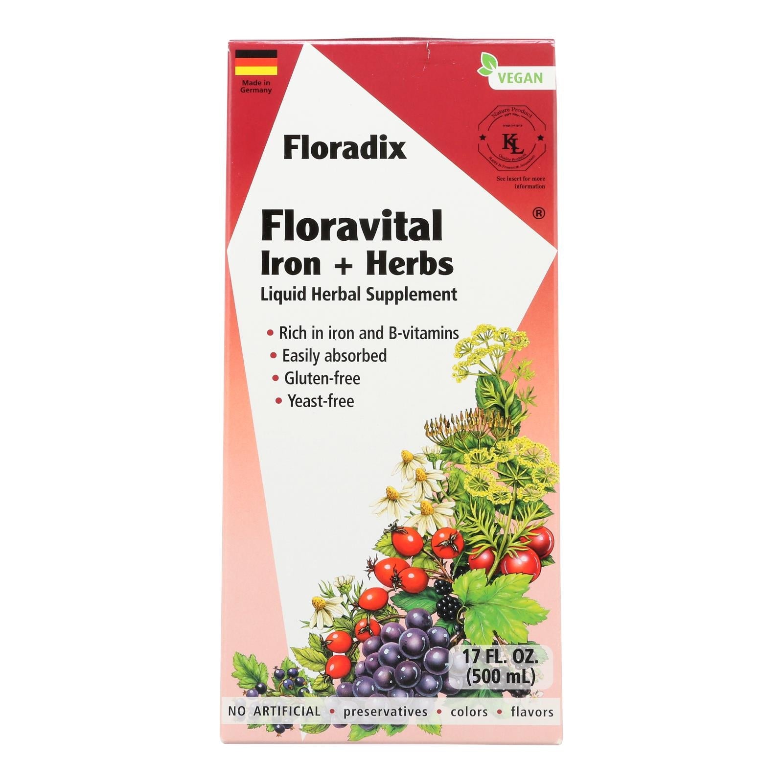 Floradix - Floravital Iron And Herbs - 1 Each 1 - 17 Fz - Maras Green