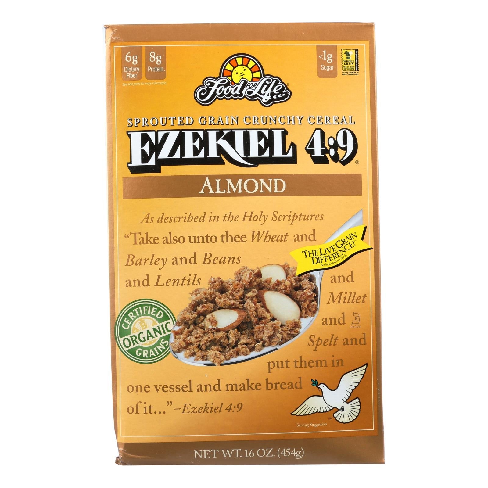 Food For Life Baking Co. Cereal - Organic - Ezekiel 4 - 9 - Sprouted Whole Grain - Almond - 16 Oz - Case Of 6 - Maras Green