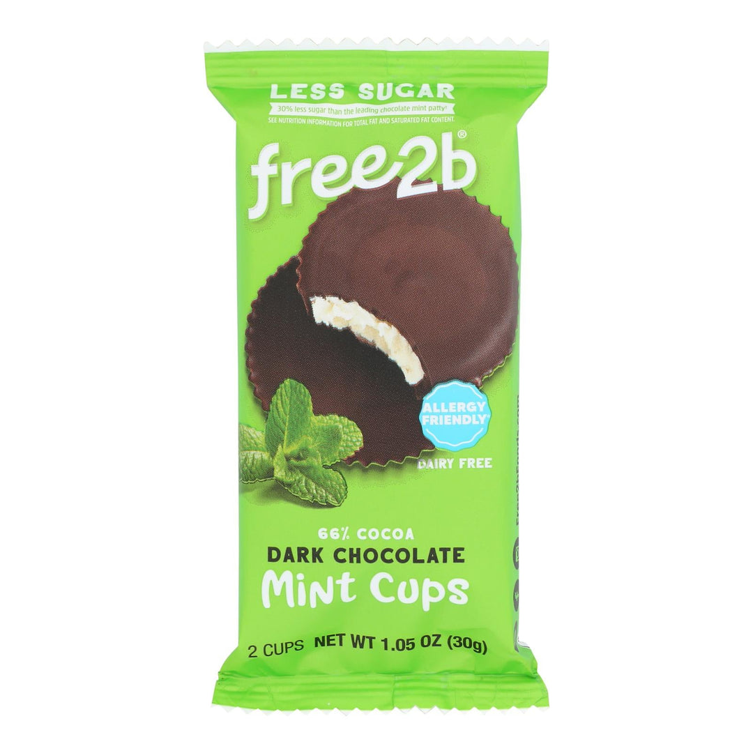 Free 2 B - Mint Cups Dark Chocolate 2 Cup - Case Of 12 - 1.05 Ounces - Maras Green
