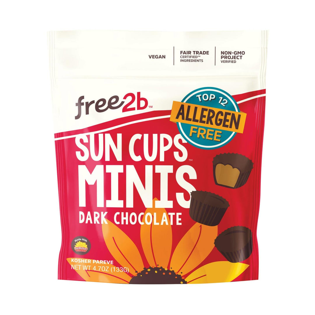 Free 2 B Sun Cups - Mini - Dark Chocolate - Case Of 6 - 4.2 Oz - Maras Green