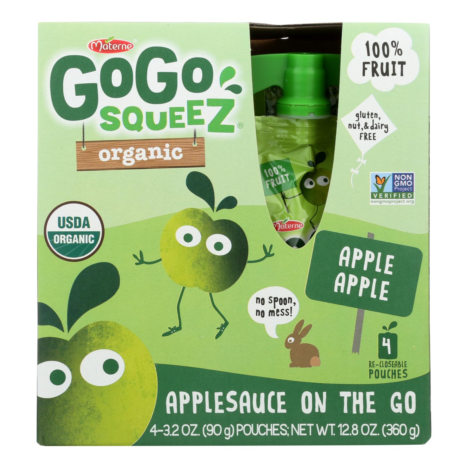 Gogo Squeeze Sauce - Apple - Case Of 12 - 3.2 Oz. - Maras Green