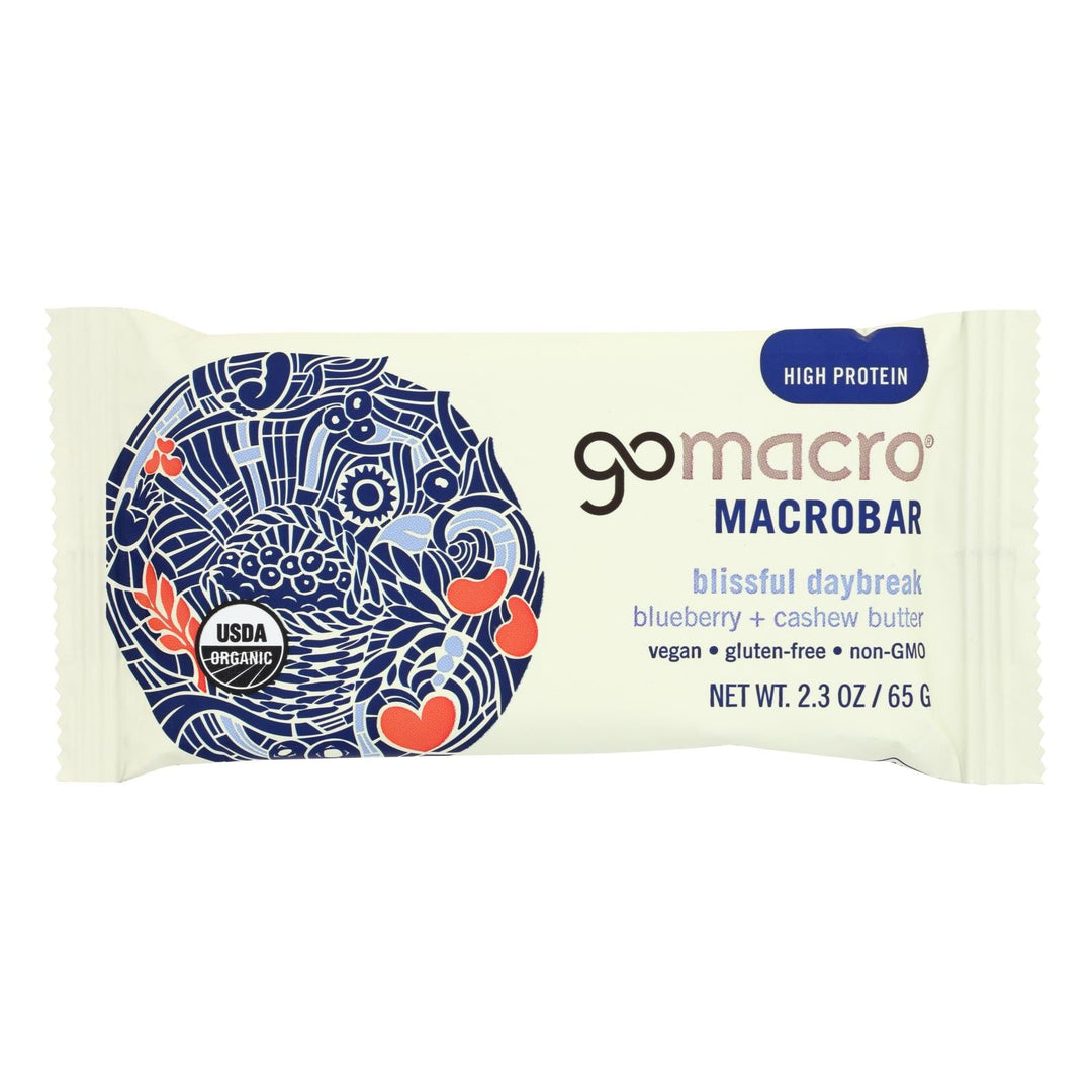 Gomacro Bar - Organic - Bberry - Cashew Butter - Case Of 12 - 2.3 Oz - Maras Green