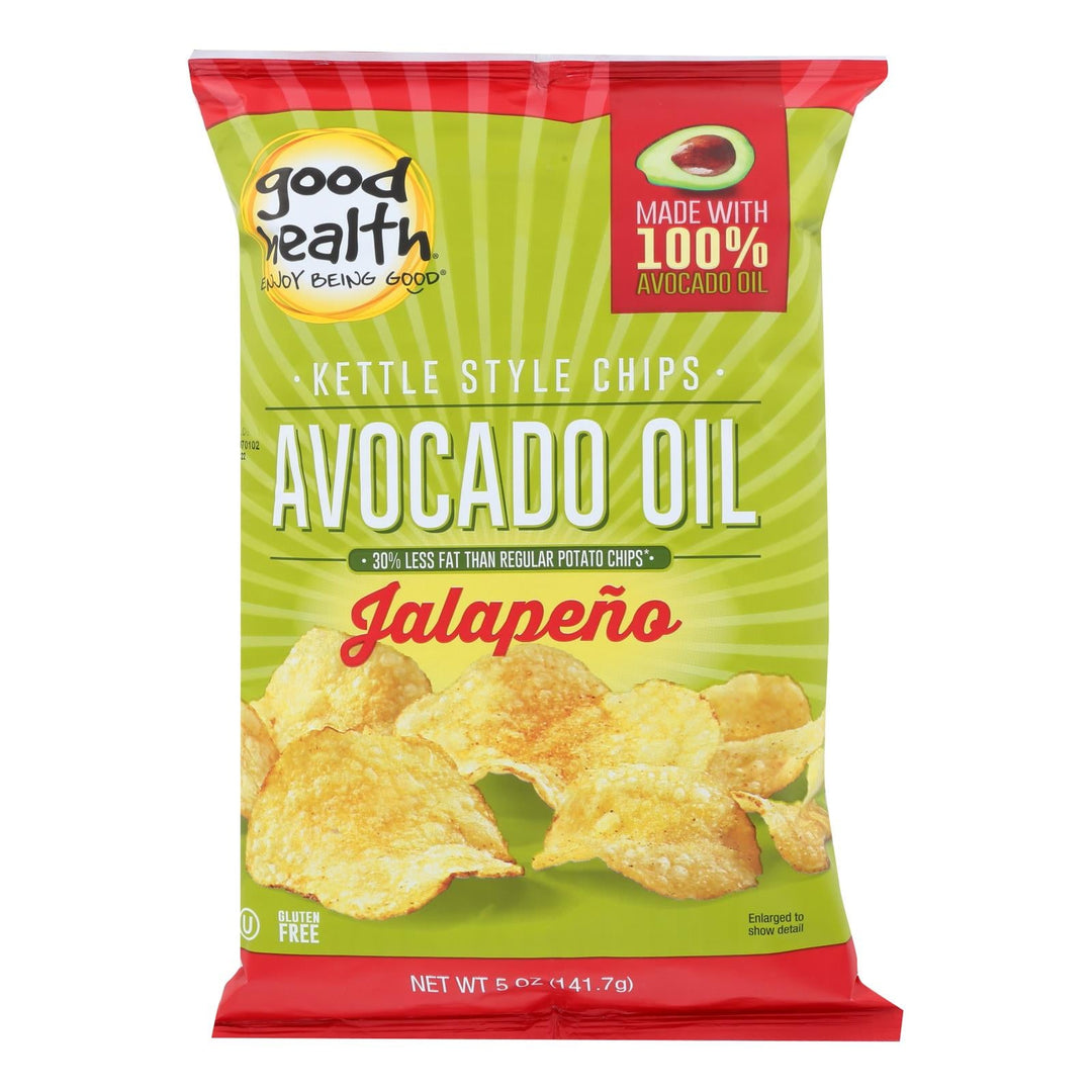 Good Health Kettle Chips - Avocado Oil Jalapeno - Case Of 12 - 5 Oz. - Maras Green