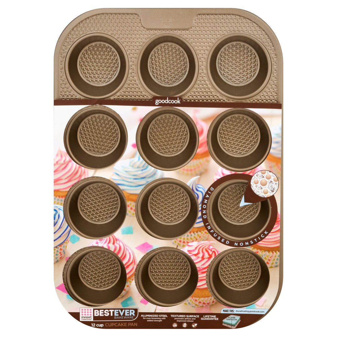 Goodcook - Pan Cupcake 12 Cup - Case Of 6 - 1 Count - Maras Green