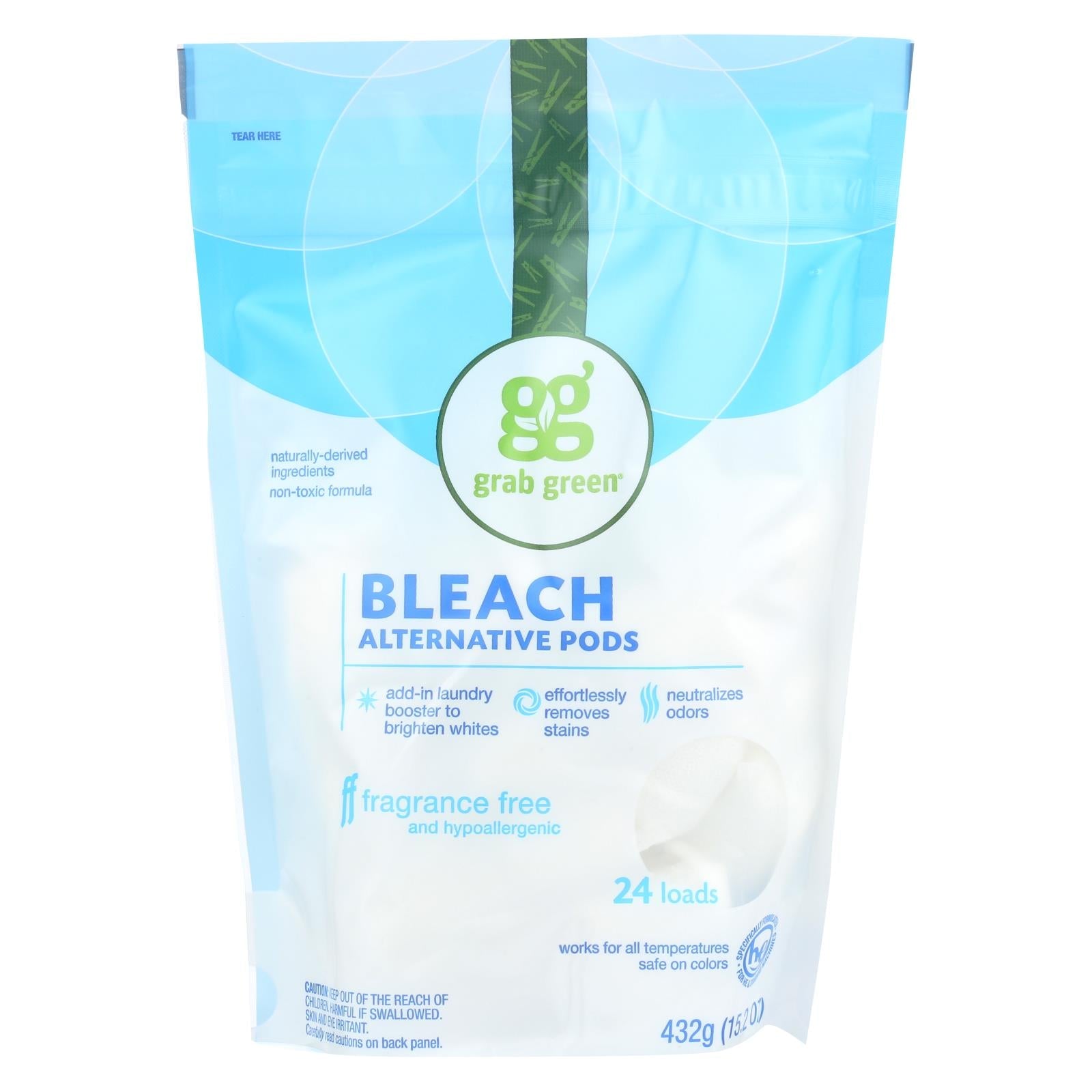 Grab Green Bleach Alternative - Fragrance Free - Case Of 6 - 24 Count - Maras Green
