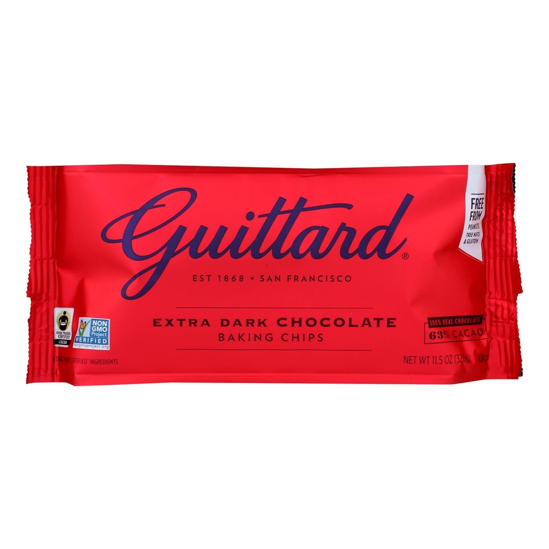 Guittard Chocolate Extra Dark - Chocolate Chip - Case Of 12 - 11.5 Oz. - Maras Green
