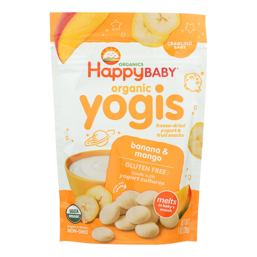 Happy Baby Happymelts Organic Yogurt Snacks For Babies And Toddlers Banana Mango - 1 Oz - Case Of 8 - Maras Green