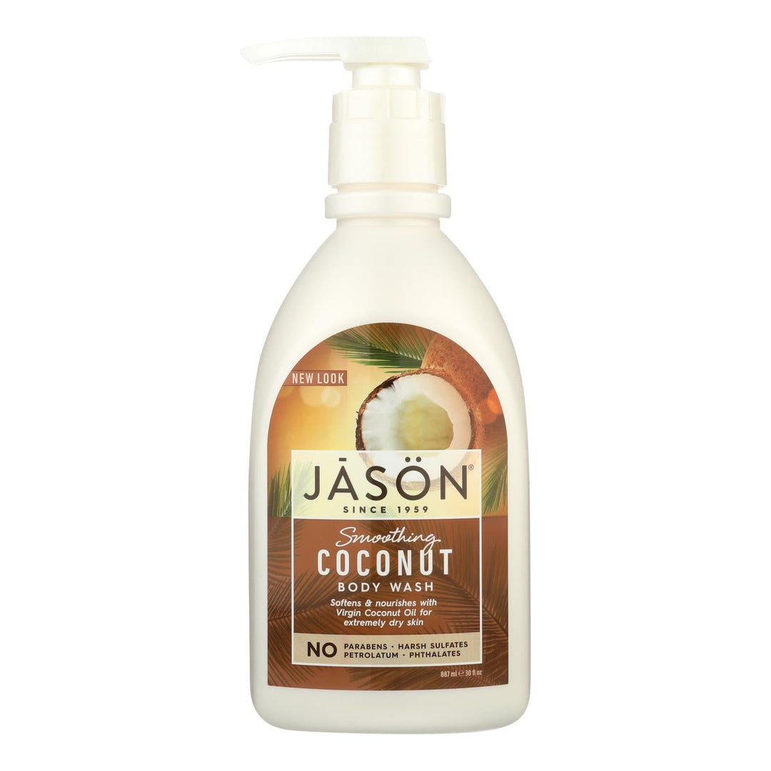 Jason Natural Products Body Wash - Smoothing Coconut - 30 Oz - Maras Green