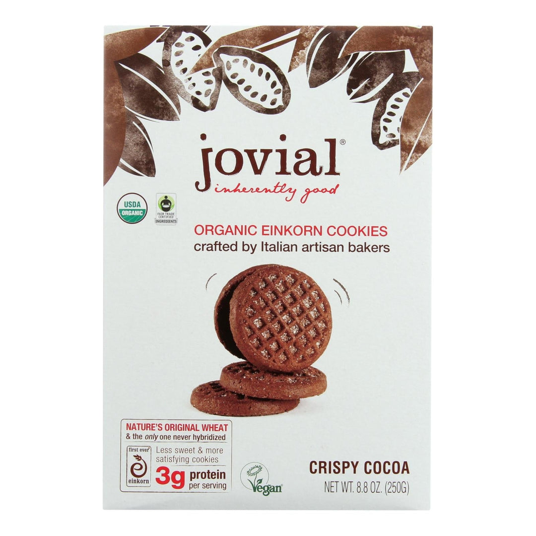 Jovial - Cookie - Organic - Einkorn - Crispy Cocoa - 8.8 Oz - Case Of 12 - Maras Green