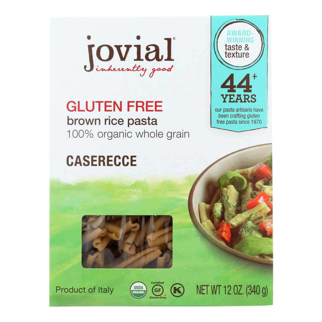 Jovial - Gluten Free Brown Rice Pasta - Caserecce - Case Of 12 - 12 Oz. - Maras Green