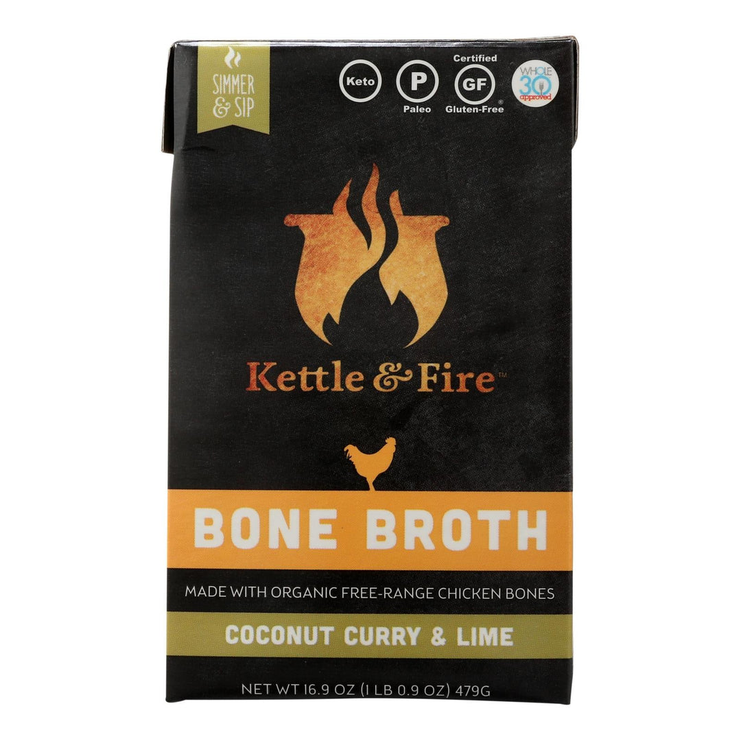 Kettle And Fire - Bone Broth Cnutcury/lime - Case Of 6 - 16.9 Oz - Maras Green
