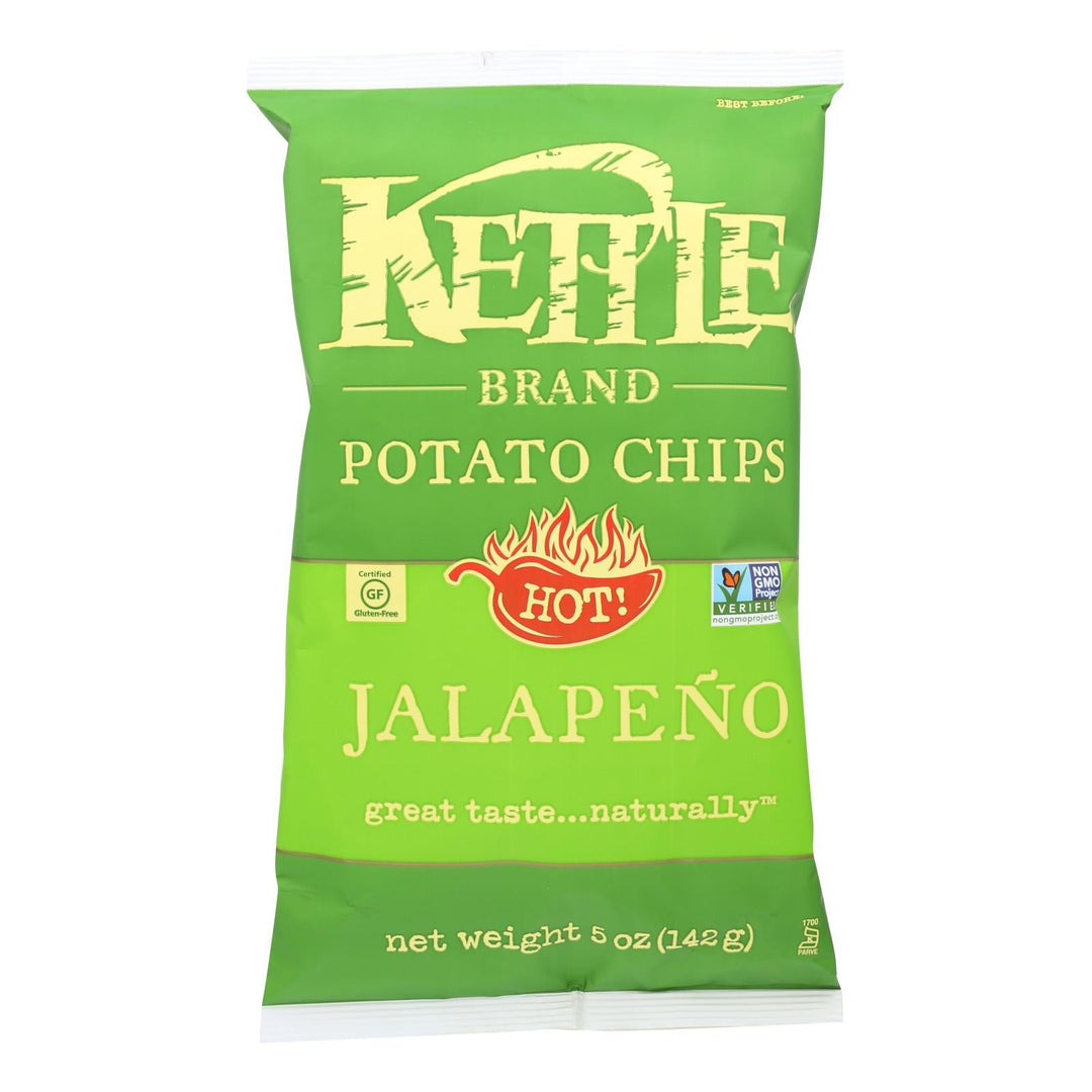 Kettle Brand Potato Chips - Jalapeno - Case Of 15 - 5 Oz. - Maras Green