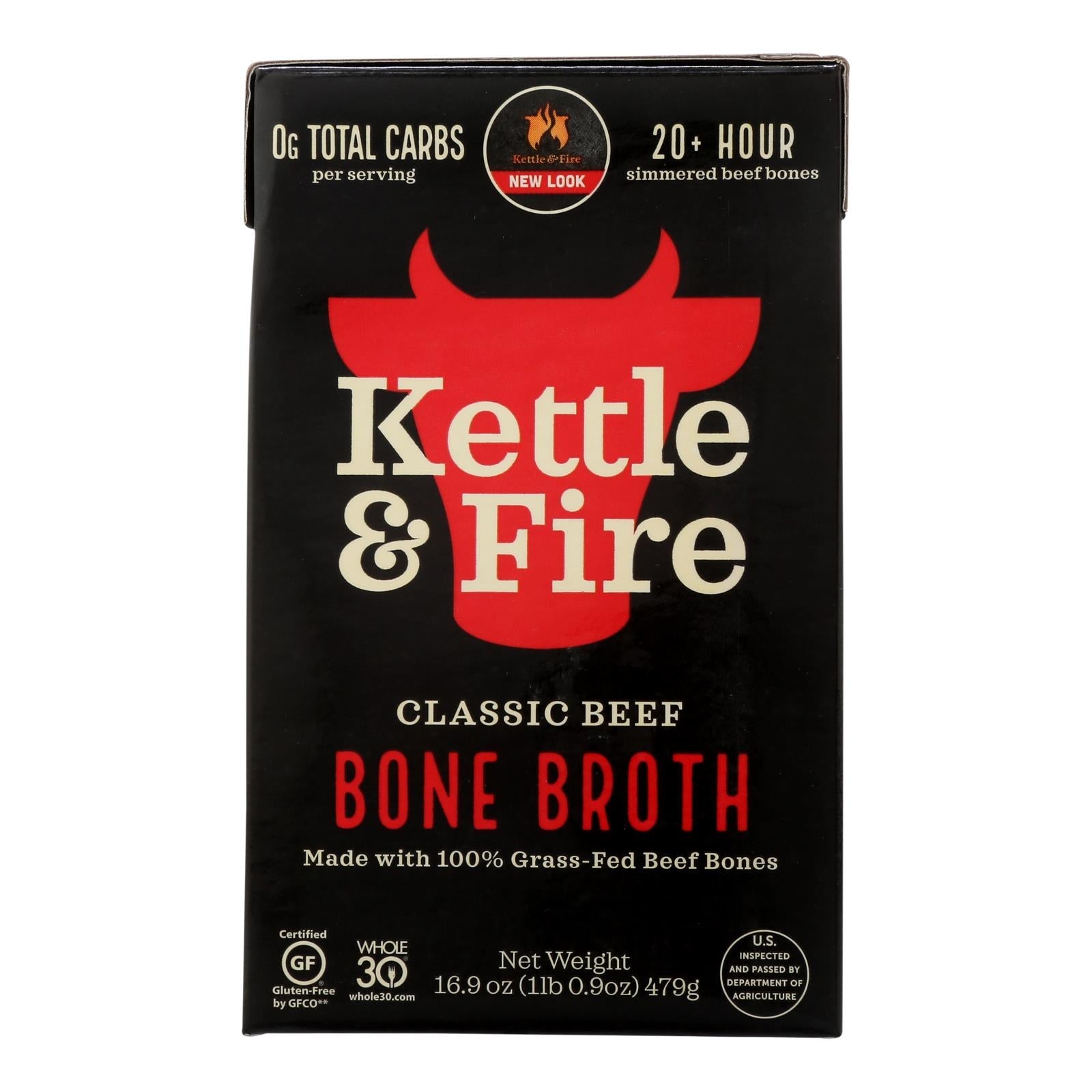 Kettle & Fire Beef Bone Broth - Case Of 6 - 16.9 Oz - Maras Green