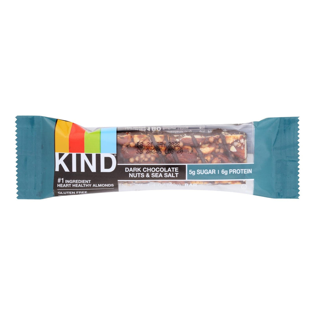 Kind - Bar Dark Chocolate Nuts Sea Salt - Case Of 12 - 1.4 Ounces - Maras Green