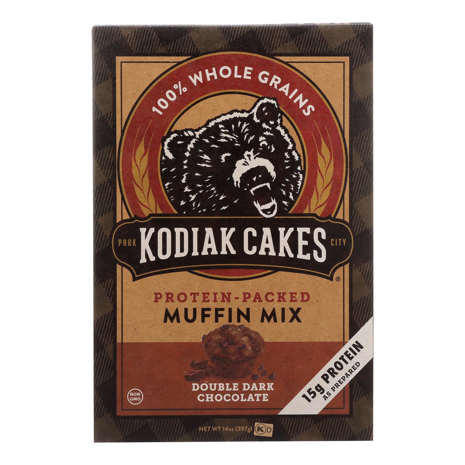 Kodiak Cakes Power Bake Double Dark Chocolate Protein Packed Muffin Mix - Case Of 6 - 14 Oz - Maras Green