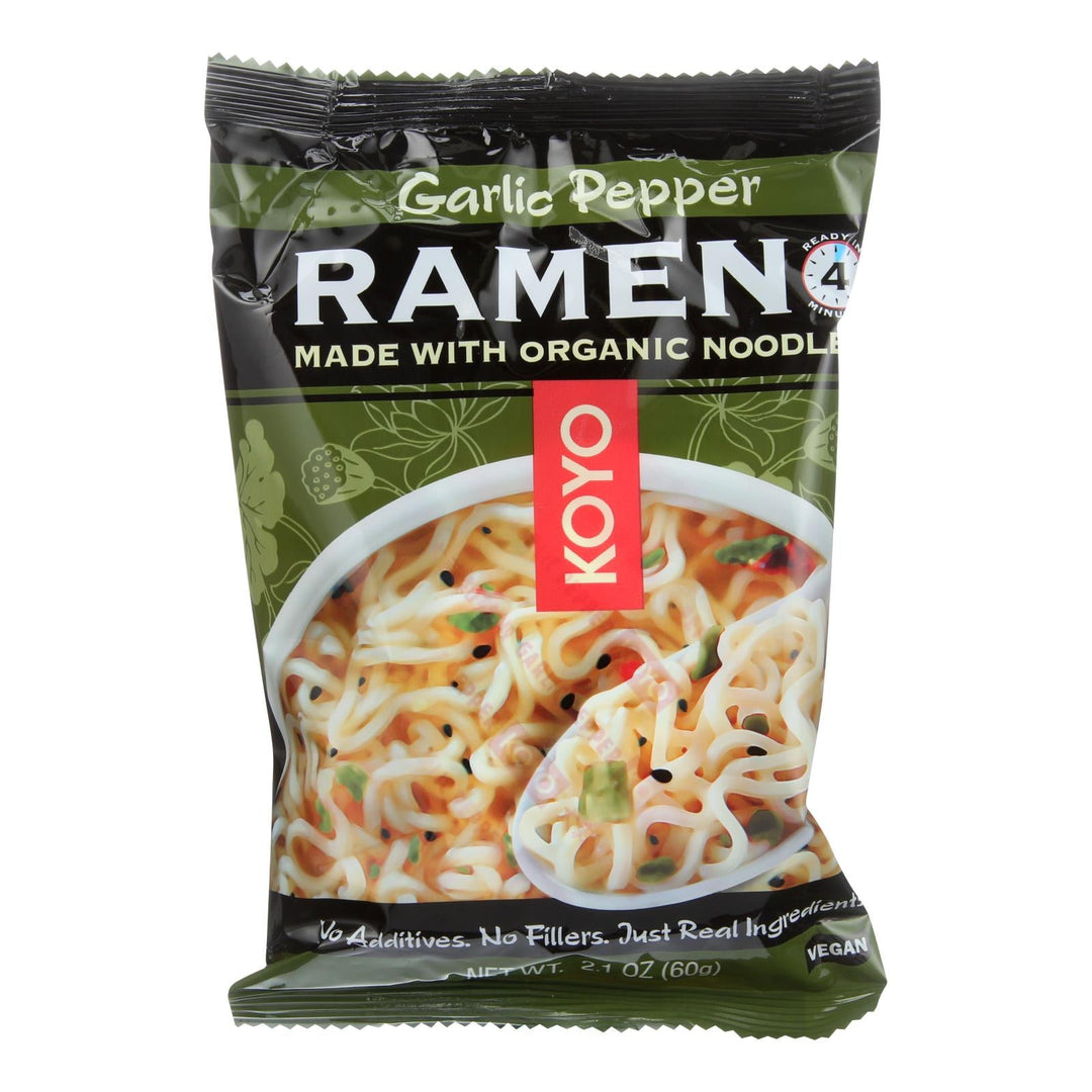 Koyo Garlic Pepper Ramen - Case Of 12 - 2.1 Oz - Maras Green