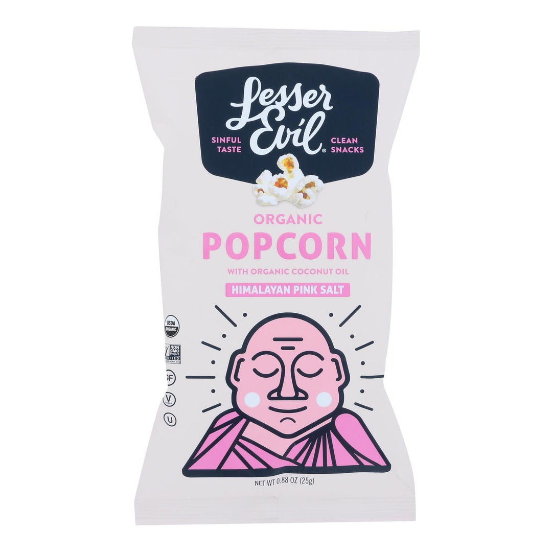 Lesser Evil Popcorn - Organic - Himalayan Pink - .88 Oz - Case Of 18 - Maras Green