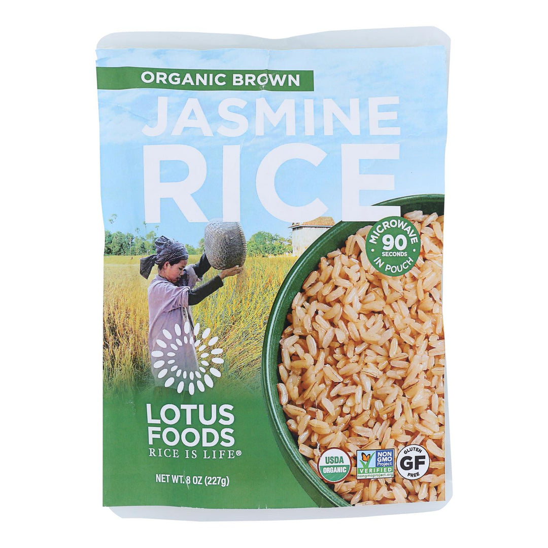 Lotus Foods - Rice Brn Jas Pouch - Case Of 6 - 8 Oz - Maras Green